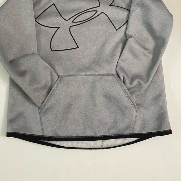 Under Armour Storm Hoodie Youth Gray and Black Fleece/ Fuzzy Water Resistant - Picture 8 of 12